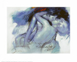 Kissing Couple in Blue