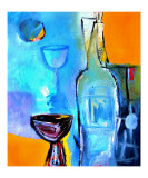 bouteille et silhouette aux papillons