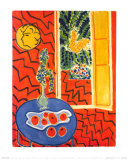 Red Interior  Still Life on Blue Table  c1947