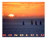 Honolulu Sails at Sunset
