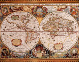 Antique Map  Geographica  c1630