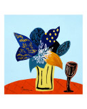 Flowers and black glass