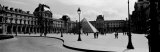 Black and White  Exterior  the Louvre  Paris  France