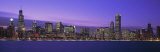 View of an Urban Skyline at Dusk  Chicago  Illinois  USA