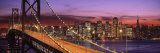 Bay Bridge Illuminated at Night  San Francisco  California  USA