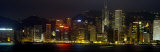 Buildings Lit Up at Night  Hong Kong  China