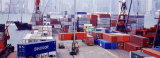 Shipping Containers  Victoria Harbor  Hong Kong  China