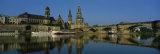Reflection of Buildings on Water  Elbe River  Dresden  Germany