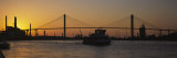 Silhouette of a Bridge at Dusk  Talmadge Bridge  Savannah  Georgia  USA