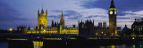 Government Building Lit Up at Night  Big Ben and the Houses of Parliament  London  England  UK