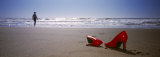 Woman and High Heels on Beach  California  USA