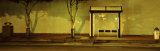 Bus Stop at Night  San Francisco  California  USA