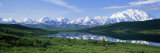 Panoramic View of Mountains Around a Lake  Wonder Lake  Mount Mckinley  Alaska  USA