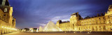 Light Illuminated in the Museum  Louvre Pyramid  Paris  France