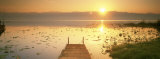 View of the Sunset and Pier  Inle Lake  Myanmar