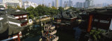 High Angle View of a Group of People Walking on a Bridge  Yu Yuan Garden  Shanghai  China
