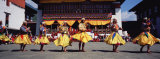 Folk Dancers Dancing at a Festival  Thimphu Tshechu  Thimphu  Bhutan