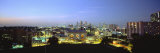 High Angle View of a City Lit Up at Dusk  Kansas City  Missouri  USA