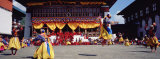 Folk Dancers Dancing at a Festival  Thimphu Tshechu  Thimphu  Bhutan