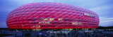 Soccer Stadium Lit Up at Dusk  Allianz Arena  Munich  Germany