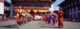 Folk Dancers in a Festival  Thimphu Tshechu  Thimphu Bhutan