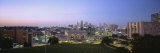 High Angle View of a City Lit Up at Dusk  Kansas City  Missouri  USA