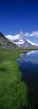 Reflection of Mountain in Water  Riffelsee  Matterhorn  Switzerland