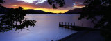 Silhouette of a Jetty at Dusk  Ashness Gate Jetty  Lake District  England  United Kingdom