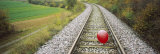 High Angle View of a Balloon on a Railroad Track  Germany
