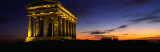 Monument Lit Up at Dusk  Penshaw Monument  London  England  United Kingdom