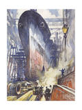 The US Battleship  Alabama  Gets Ready to Launch