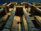 View of the Ruined Facade of the Library of Celsus in Ephesus