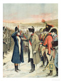 Napoleon Bonaparte Presenting the Female Officer  Marie Schellinck with a Medal on the Battlefield