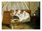 The Improvised Ambulance  the Painter Monet Wounded at Chailly-En-Biere  1865
