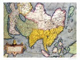 Asia: Map of the Continent Including Japan and the East Indies with Part of New Guinea  circa 1580