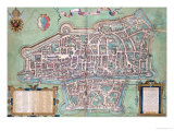 Map of Augsburg  from "Civitates Orbis Terrarum" by Georg Braun and Frans Hogenberg  circa 1572