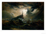 Stormy Sea with Lighthouse