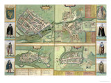 Maps of Galway  Dublin  Limerick  and Cork  in Civitates Orbis Terrarum by Braun and Hogenberg