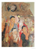Group of Monks and Buddha  from the Shikshin Monastery  Karashar  9th-10th Century