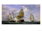 Combat Between the French Frigate "La Canonniere" and the English Vessel "The Tremendous"