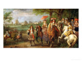 View of the Chateau de Vincennes with Louis XIV and Maria Theresa of Austria  1669
