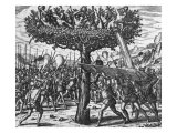 Indians in a Tree Hurling Projectiles at the Spanish
