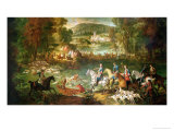 Hunting at the Saint-Jean Pond in the Forest of Compiegne  Before 1734