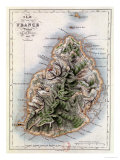 Map of Mauritius  Illustration from "Paul et Virginie" by Henri Bernardin de Saint-Pierre  1836