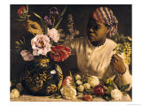 Negress with Peonies  1870