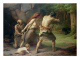 Prehistoric Man Hunting Bears  1832