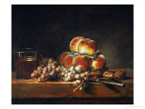 Still Life of Peaches  Nuts  Grapes and a Glass of Wine  1758