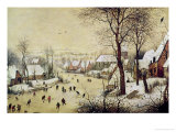 Winter Landscape with Skaters and a Bird Trap  1565