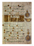 Seljuk Style Koran with Coloured Inscriptions and Decorative Counting Medallions in the Margins