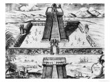 The Templo Mayor at Tenochtitlan  from "Historia de Nueva Espana"  1770
